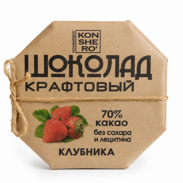 Шоколад ремесленный "Клубника" 80г 