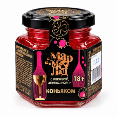 Мармелад "Коньяк" клюква и апельсин 130г