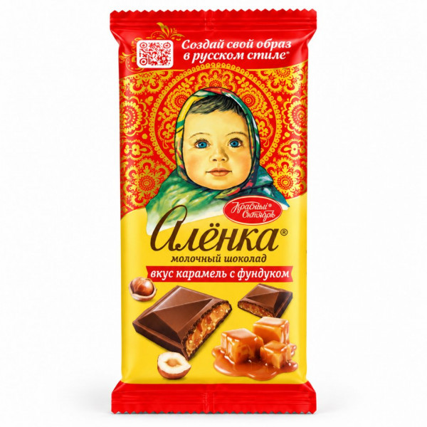 Шоколад "Алёнка" фундук и солёная карамель 87г 