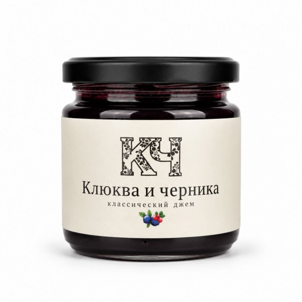 Джем "Русский лес" клюква и черника 220г 
